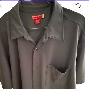 Great pre owned Mens Button Down Shirt Short Sleeve Grey XXL